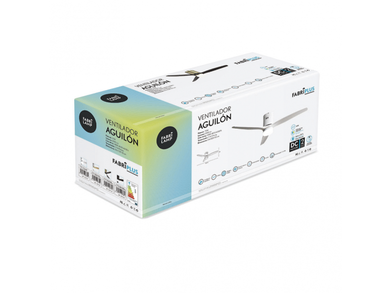  Ventilateur de plafond fabrilamp aguilón dc blancblanc 3 pales 132 cm 6 vitesses led 20 w télécommande 128291301 - Conforama D