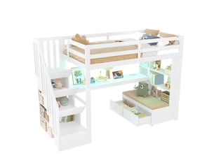 Lit mezzanine 90x200 cm VIVRYN   coloris blanc
