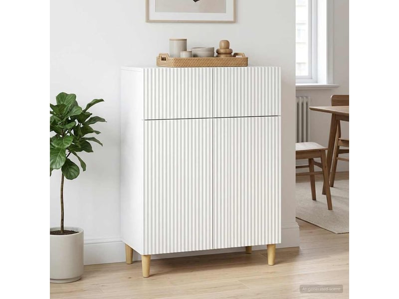  Buffet - bahut - meuble de rangement blanc 66 x 34,5 x 90 cm bois d'ingénierie  - Conforama D