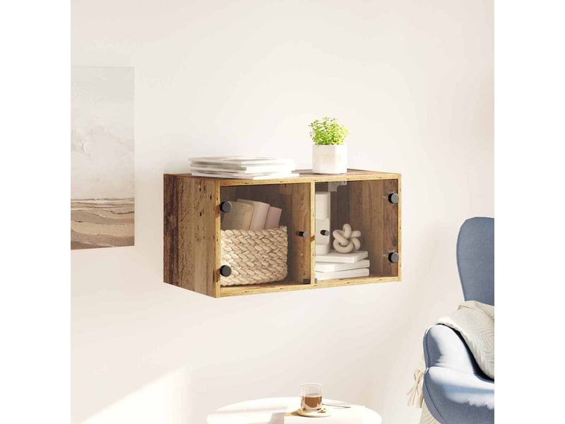  Meuble mural, meuble de rangement salon 68 x 37 x 35 cm bois d'ingénierie bois ancien  - Conforama D