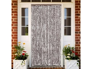 Rideau anti-mouches, moustiquaire marron et blanc 90x200 cm chenille cf43565