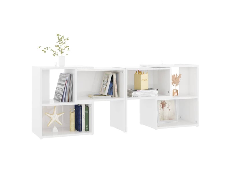  Meuble tv - banc tv - meuble de rangement blanc brillant 104x30x52 cm bois d'ingénierie  - Conforama E