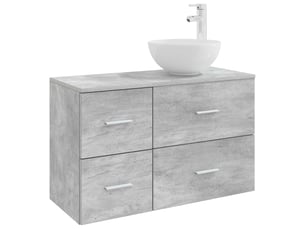 Ensemble de mobilier de salle de bain 2 pcs gris béton shl3621