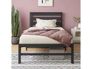 Lit simple 90x200 cm HAUSS SPOLE coloris noir