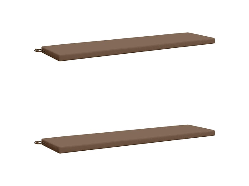  Lot de 2 coussins de banc, coussins d'assise soest 100 % polyester taupe cf57456  - Conforama A