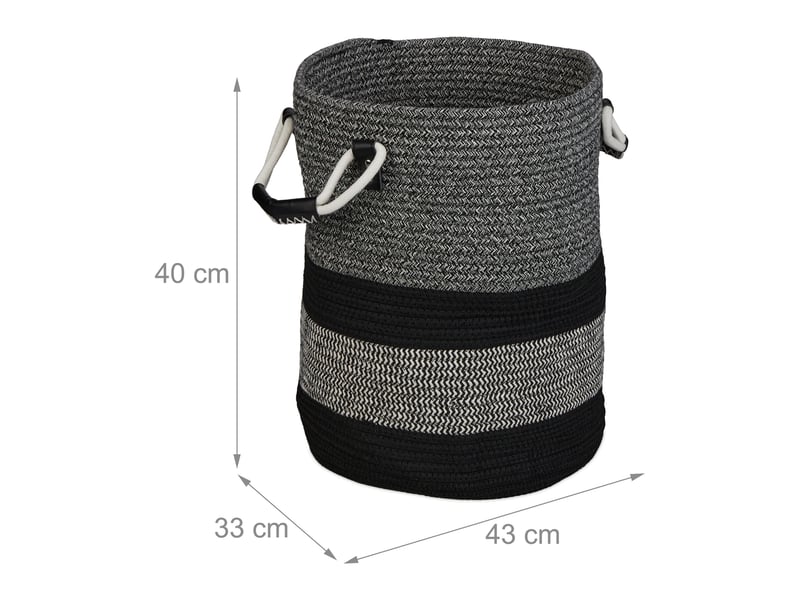  Panier de rangement pliable style bohème chic 40 x 40 x 40 cm avec poignées pratiques en coton blanc 13_0013183  - Conforama A