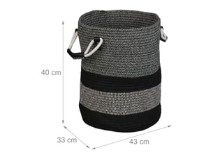 Panier de rangement pliable style bohème chic 40 x 40 x 40 cm avec poignées pratiques en coton blanc 13_0013183