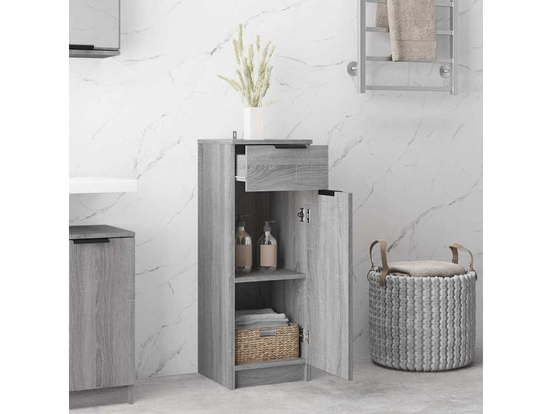  Meuble de rangement, armoire de bain sonoma gris 32x34x90 cm bois d'ingénierie  - Conforama C