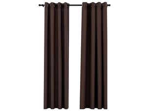 Lot de 2 rideaux occultants, rideaux black-out aspect lin avec œillets taupe 140x225cm cf44534