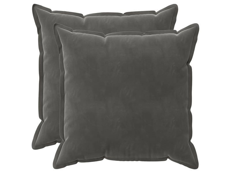  Lot de 2 coussins avec oreiller, coussins décoratifs houten gris foncé fløjl cf51071  - Conforama A