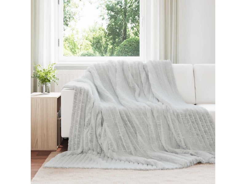  Plaid canapé gris 240x220 cm 1.36 kg polaire  - Conforama B