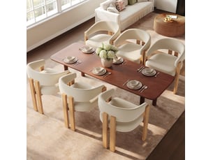 Lot de 6 chaises de salle à manger 49x47x78cm, beige et naturel, garnissage épais, meuble de cuisine, effet bois, métal