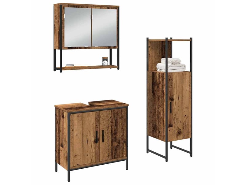  Ensemble de mobilier de salle de bain 3 pc marron cf64397  - Conforama C