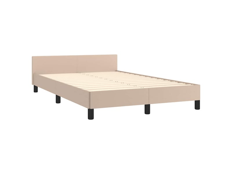 Lit double- lit adulte - cadre de lit sans matelas cappuccino 120x190 cm similicuir - Conforama D