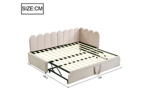 Lit gigogne 180x200 cm   beige coloris beige