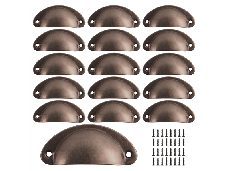  16 poignées de tasse à coquille, poignées de tiroir vintage, poignées et boutons de porte d'armoire de cuisine rétro en demi-cercle  - Conforama A