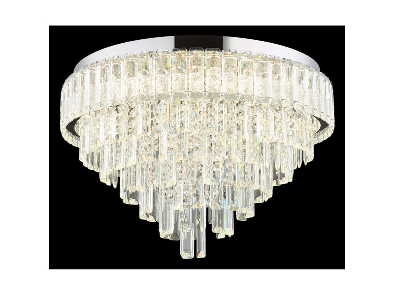  Globo crystalia plafonnier led chromé 60 cm 27006000 k  - Conforama C