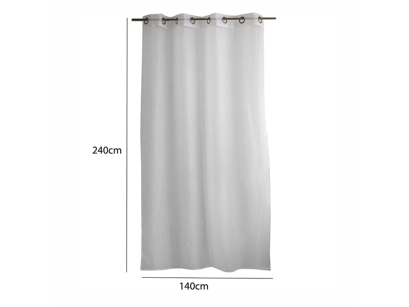  Voilages fenêtres, à œillets, blanc, 140x240cm, lot de 2, plumetis, collection lolita, cmadeco - blanc LOT2-H70807BCV140240 - Conforama C