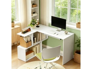 Bureau d'angle enfant coloris blanc
