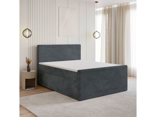Lit avec rangement 180x200 cm <strong>MASSENO</strong> <strong></strong> coloris gris