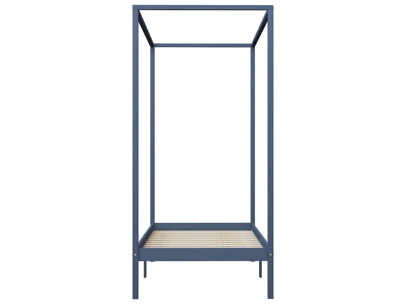  Lit simple- lit adulte -  cadre de lit à baldaquin sans matelas gris bois massif 90x200cm  - Conforama B