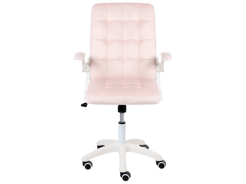 Chaise de bureau dandy velours rose pastel  - Conforama D