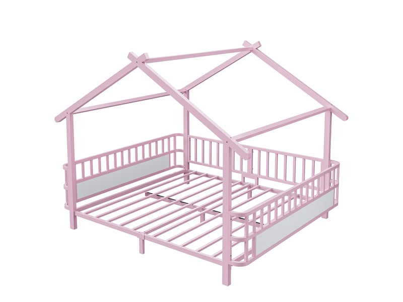  Lit jeune, 140x200 cm, en métal, rose cao-LDF00581AAH-conf-NEW - Conforama R