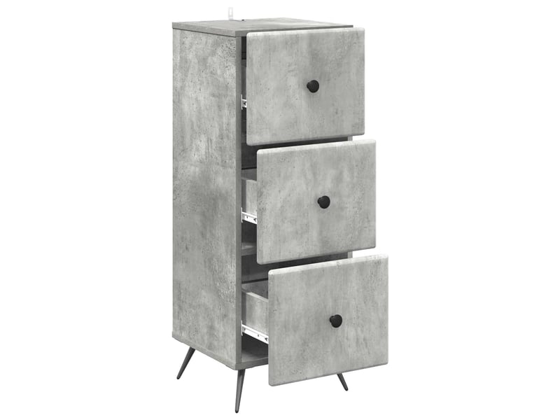 Armoire de rangement bureau, armoire à tiroirs gris béton 33 x 34,5 x 90 cm shl2339 - Conforama E