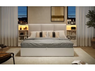 Lit avec rangement 180x200 cm    coloris blanc