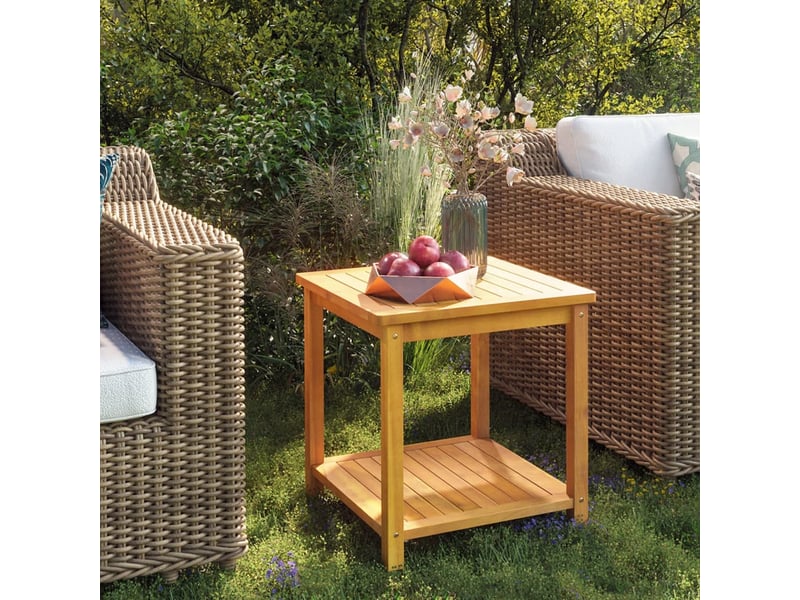  Table d'appoint | bout de canapé table basse bois d'acacia massif 45x45x45 cm  - Conforama B