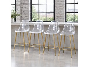 tabouret de bar  <strong>OKWISH</strong>  - doré hauteur d'assise 65.02 cm vendu Par 4
