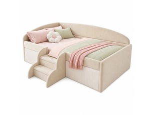 Lit simple 90x190 cm <strong>HAUSS SPOLE</strong>  <strong></strong> coloris beige