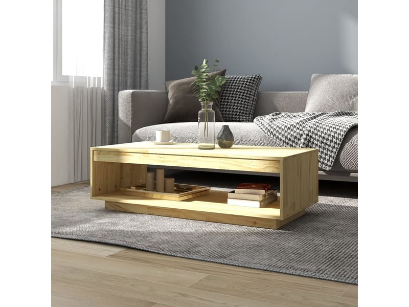  Table basse rectangulaire | table de salon 110x50x33,5 cm bois de pin massif  - Conforama B