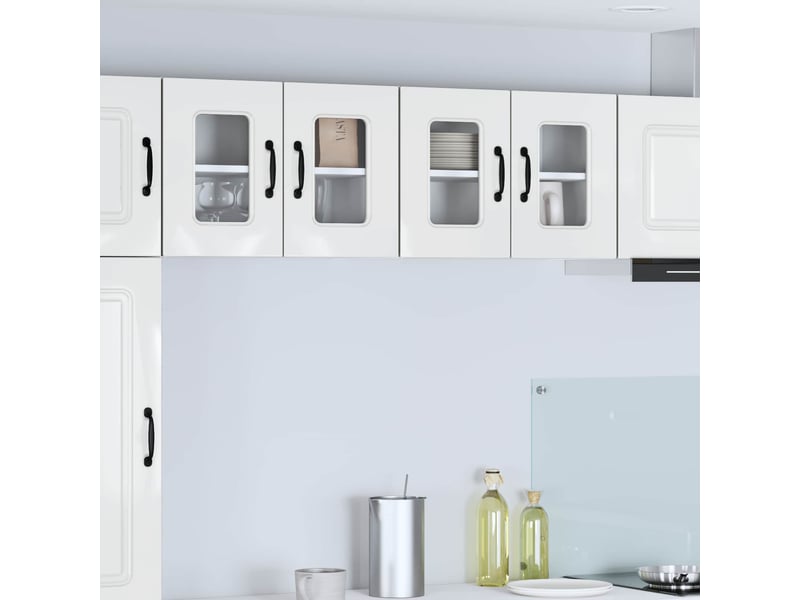  Meuble mural de cuisine | armoire de cuisine 2 pcs blanc brillant shl6223  - Conforama B