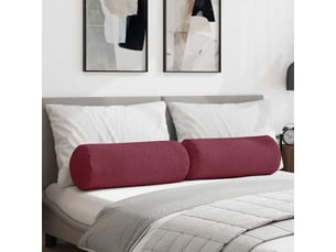 Lot de 2 coussins d'accent, coussins décoratifs, coussins lombaires tissu bordeaux ø 25 x 70 cm cf56688