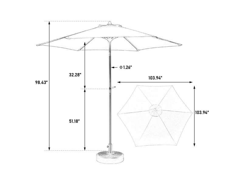  Parapluie extérieur rectangulaire 2,7 m à manivelle double face grande taille - bleu (sans socle)  - Conforama B