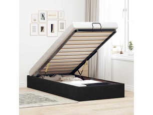 Lit adulte, lit simple, cadre de lit ottoman sans matelas noir 100x200cm velours cf10425