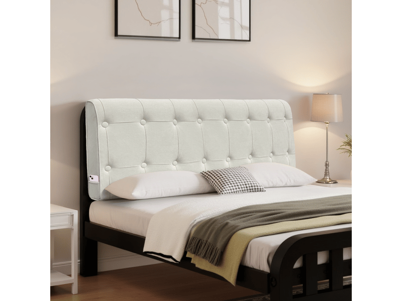 Tête de lit rembourrée vercart 160x60 cm - micro-daim imitation suédine, fixation cadre de lit  - Conforama B
