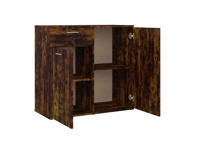  Buffet - bahut - meuble de rangement chêne fumé 80x36x75 cm bois d'ingénierie  - Conforama E