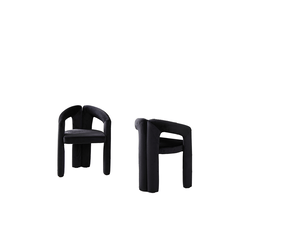 Chaise de salle à manger avec accoudoirs ergonomiques et dossier enveloppant, charge 150 kg, en velours noir