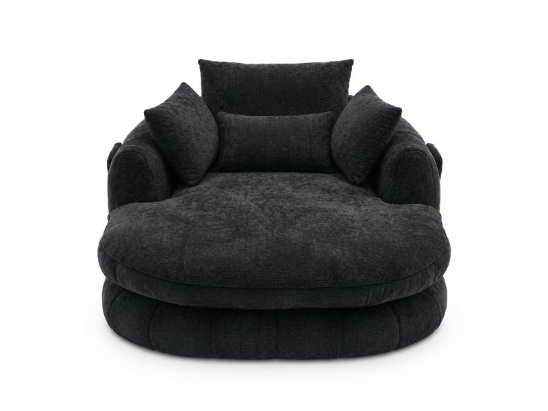  Méridienne oversize en chenille, fauteuil lounge nuage profond pour salon, chambre, lecture  - Conforama A