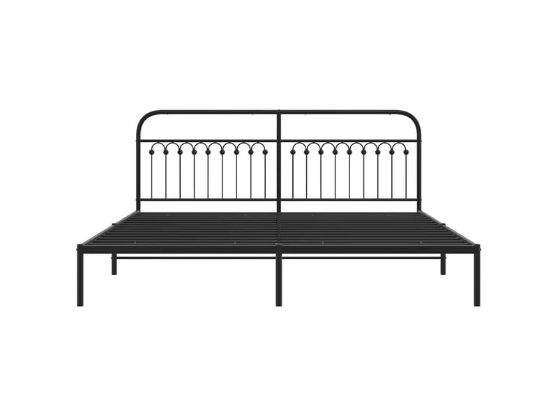 Lit double- lit adulte - cadre de lit métal sans matelas avec tête de lit noir 200x200cm - Conforama C