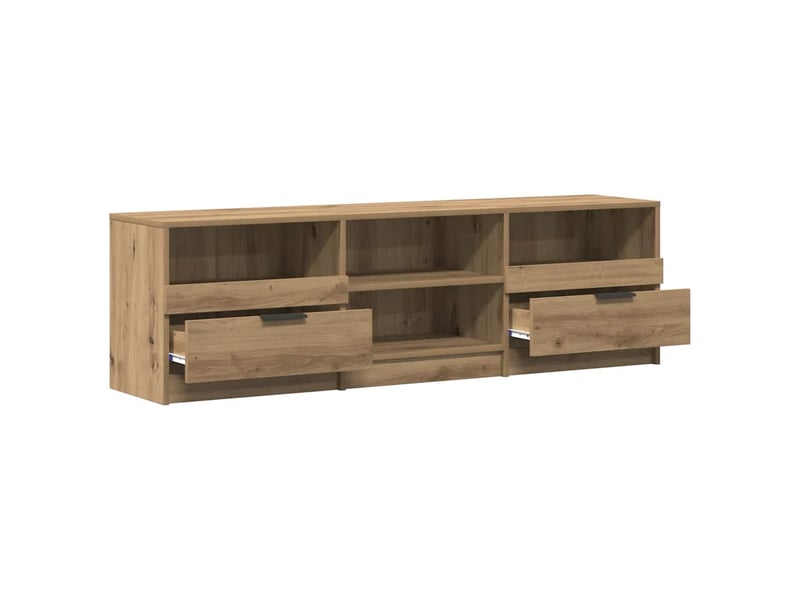  Meuble tv - banc tv - meuble de rangement chêne artisanal 150x33,5x45 cm bois d'ingénierie  - Conforama D