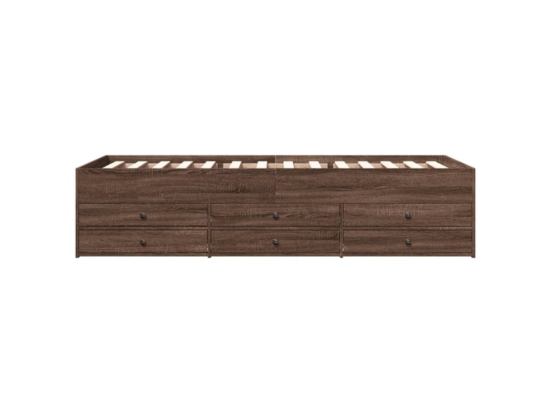 Lit adulte, lit simple, lit de jour avec tiroirs sans matelas chêne marron 90x200cm cf18811  - Conforama D