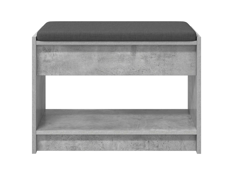  Banc d'entrée, banc interieur gris béton 63x38x45 cm  - Conforama E