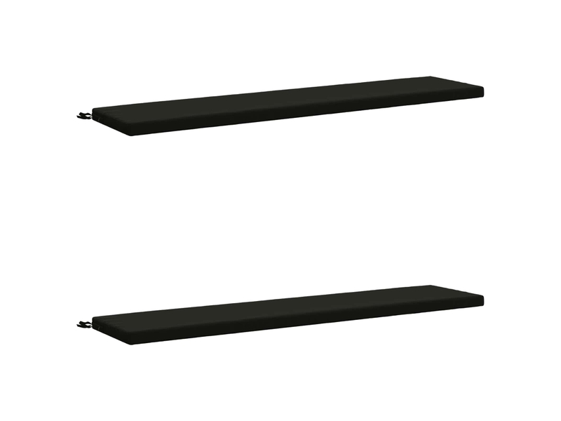  Lot de 2 coussins de banc, coussins d'assise soest 100 % polyester noir cf57313  - Conforama A