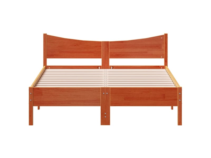  Lit double- lit adulte -  cadre de lit sans matelas  marron 140x200cm bois pin massif  - Conforama C