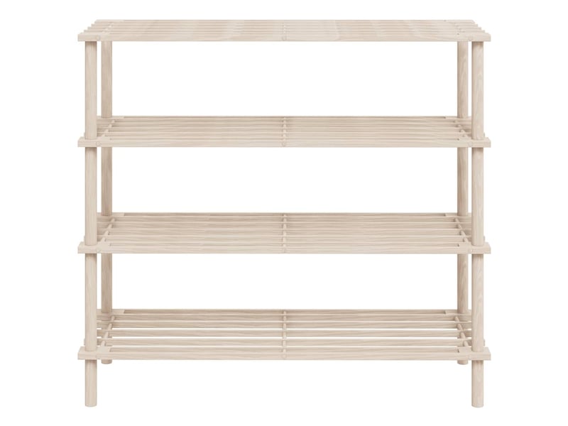  Meuble à chaussures, range-chaussures à 4 étagères 2 pcs bois de sapin solide  - Conforama D