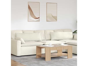 Lot de 2 coussins de canapé, coussins décoratifs crème 120 x 40 cm cf59036
