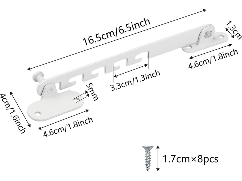  Entrebâilleur de fenêtre à battant, entrebailleur fenetre limiteur ouverture fenetre avec vis 16.5cm 2pcs  - Conforama C